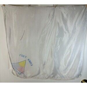 Vintage Fort Knox Kentucky State Souvenir Rayon Scarf 25" square USA Army Base